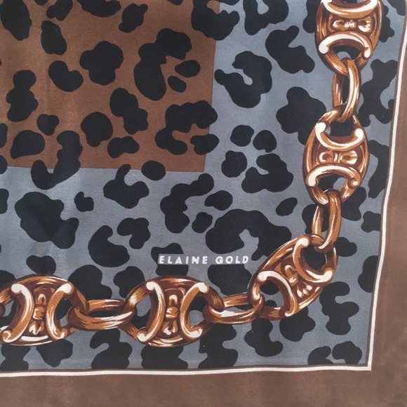 Elaine Gold Silk Scarf - Picture 1 of 4